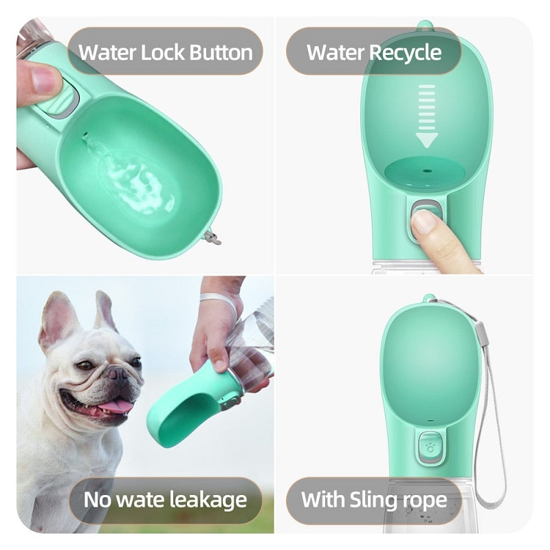 Portable Water Bottle For Dogs Puppy Drinking Bottle Travel Pet Drinker Leakproof Dog Bowl Food Containers Dog Accessories